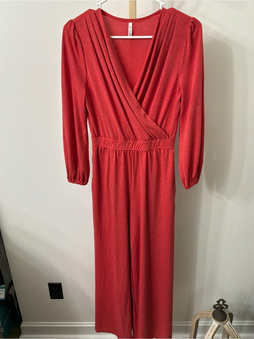 HALARA Red Wrap-Style Jumpsuit